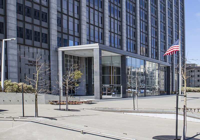 Exterior of the Phillip Burton Federal Building and United States Courthouse in San Francisco